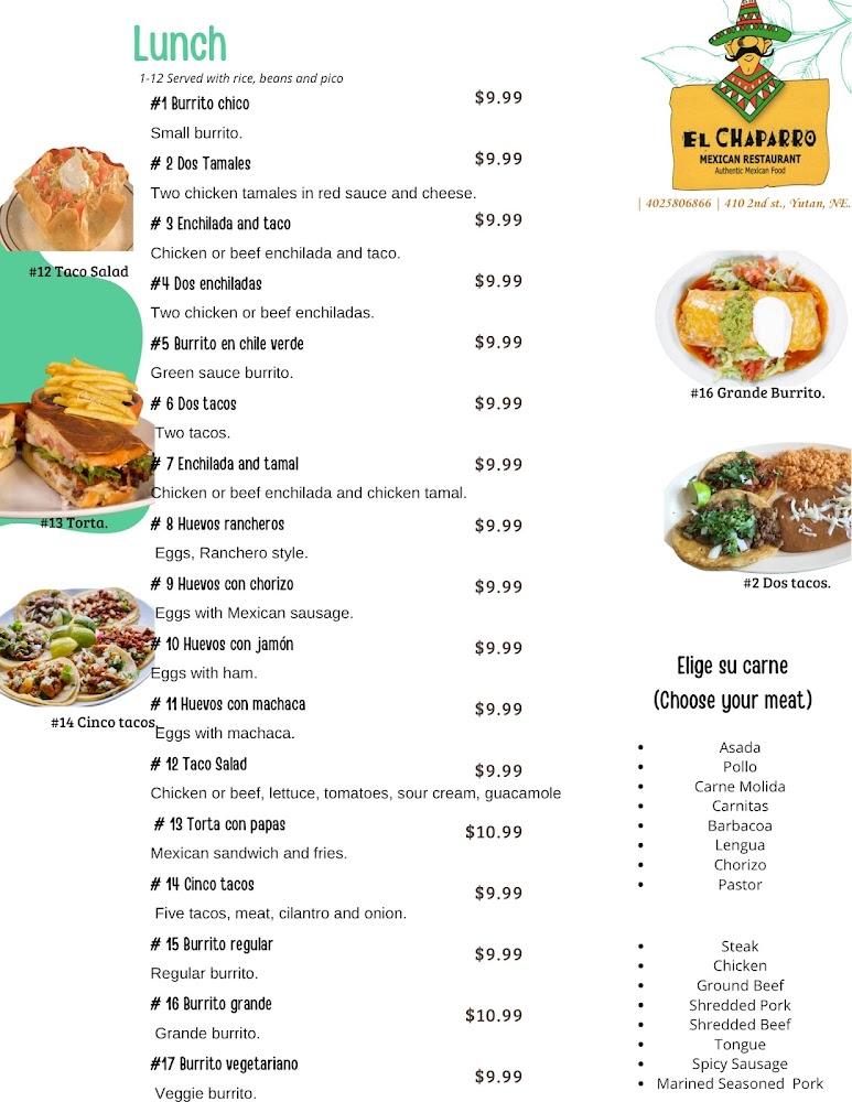 El Chaparro Menu image 4
